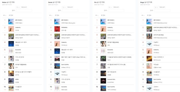 사진=주요 음원사이트 캡처