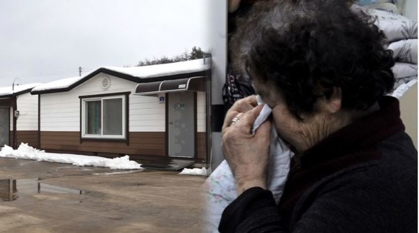 사진=컨테이너 임시 주택(좌), 고성 이재민(우)/SBS 제공