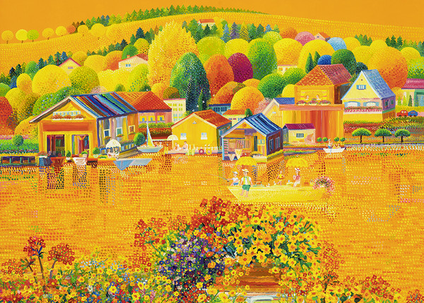사진=소울스페이스갤러리, 김덕기, 햇살이 내려오는 호수의 아침(2020)