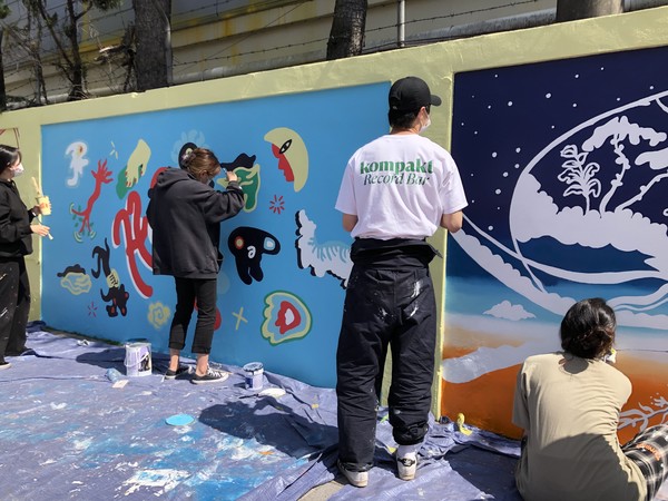 금사동 예술지구P 벽화 작업 현장