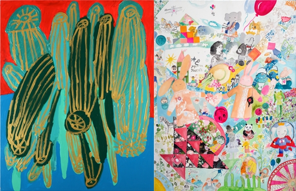 사진=서리풀청년아트갤러리/김태인 '광복절선인장', 정영은 '인생은 아름다워'