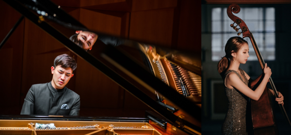 왼쪽부터 피아니스트 정한빈, 더블베이시스트 성미경(사진=라움 제공)