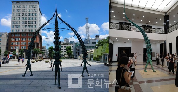 서도호 작가의 '카르마' (좌) 영등포 타임스퀘어, (우) MMCA 덕수궁