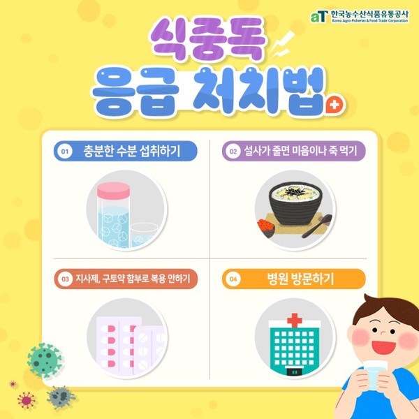 식중독 응급 처치법/사진=한국농수산식품유통공사 홈페이지