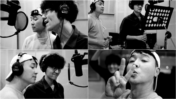 프로젝트 '프렌즈'의 첫 번째 음원 '10살의 하루' 녹음모습/사진=조성민 제공