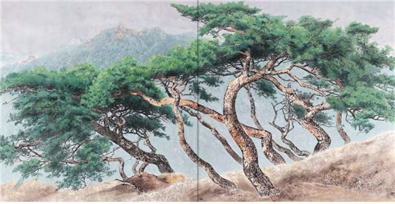 (2012년), 광목천, 아크릴 혼합재료, 180x353cm, 홍소안 作