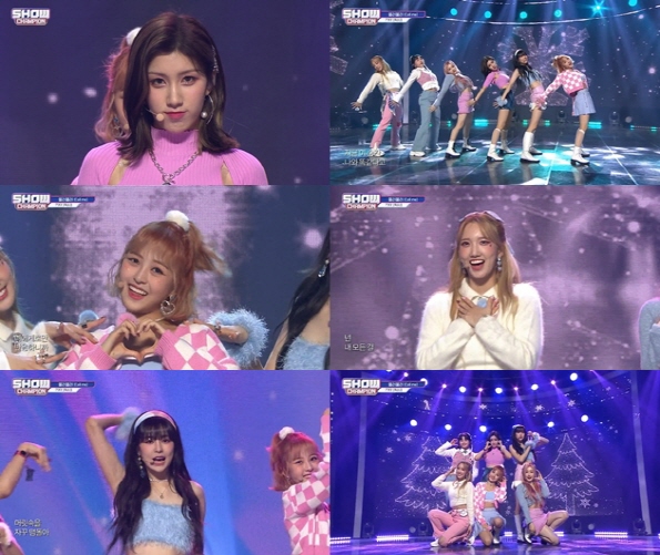 '쇼! 챔피언'에서 걸그룹 픽시(PIXY)가 반전 매력을 담아낸 신곡 '불러불러(Call Me)'를 공개했다./사진=MBC M, MBC 에브리원 '쇼! 챔피언