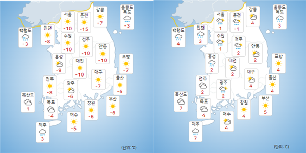 18일 전국날씨/사진=기상청날씨누리