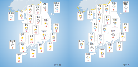 19일 수요일 전국날씨/시진=기상청날씨누리