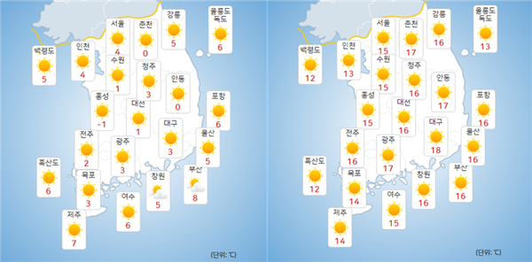 3일 일요일 전국날씨/사진=기상청날씨누리