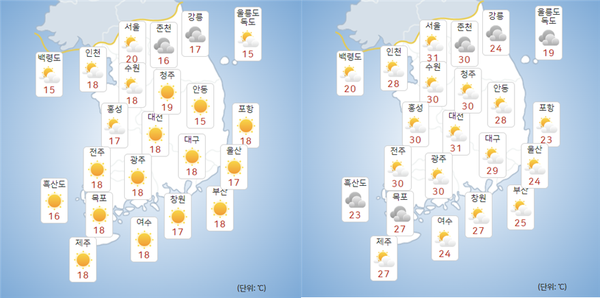 4일 토요일 전국날씨/사진=기상청날씨누리