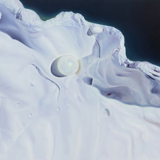 심윤옥 개인전 '아우라의 숨결' 전시작, Hauch-Kresis Ⅴ(60.6x60.6 cm oil on canvas 2022)