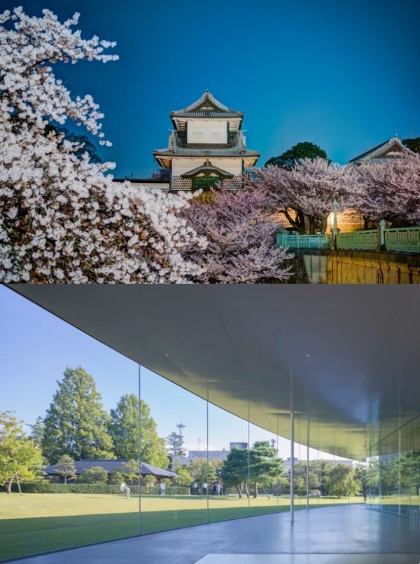 사진=일본정부관광국 / 위 가나자와 성, 아래 가나자와 21세기 박물관