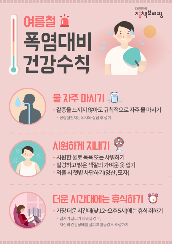 사진 = 여름철 폭염대비 건강수칙 / 대한민국 정책브리핑