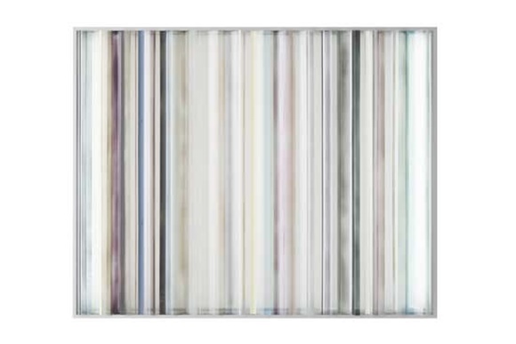 강미로, 기억의 프리즘 mono 4 (2023), Slate-board, Aluminum frame, Mixed media, LED light, 103 x 83 cm