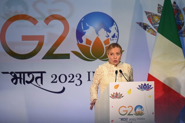 G20 정상회의에서 발언하는 조르자 멜로니 이탈리아 총리 (사진=AP/연합뉴스)