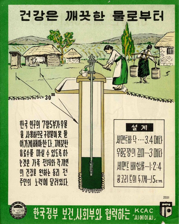 사진=한국 보건사회부와 한국민사원조처(KCAC)가 공동 제작한 상수도 홍보 포스터 / 국립중앙도서관제공