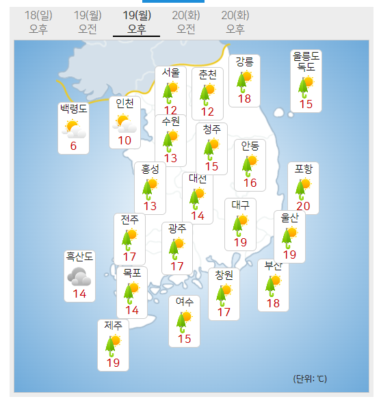 [내일날씨] 우수 맞이 비 소식...전국에 봄비 내리며 포근한 날씨 예고 /  19일 오후 예보