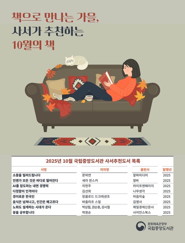 ‘사색의 계절에 권하는 책’…국립중앙도서관 “10월, 사서가 손꼽은 추천 도서 8권” / 사진=국립중앙도서관