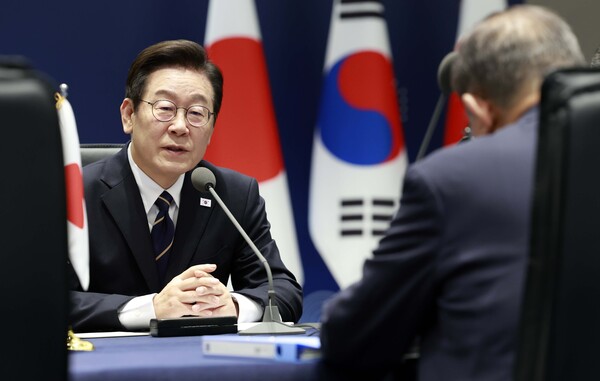 이재명 대통령이 30일 부산 누리마루 APEC 하우스에서 열린 한일 정상회담에서 발언하고 있다. [대통령실통신사진기자단]. 부산 연합뉴스