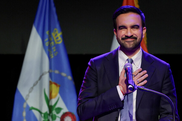 2025년 11월 4일(현지시간) 미국 뉴욕시장에 당선된 민주당 후보의 정치 신인 조란 맘다니. 뉴욕 로이터 연합뉴스