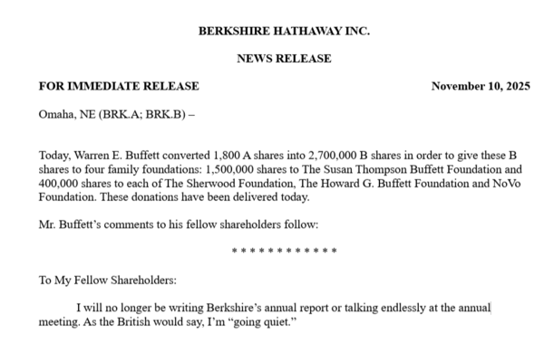 워런 버핏의 마지막 공개서한의 첫부분. 서한 캡처